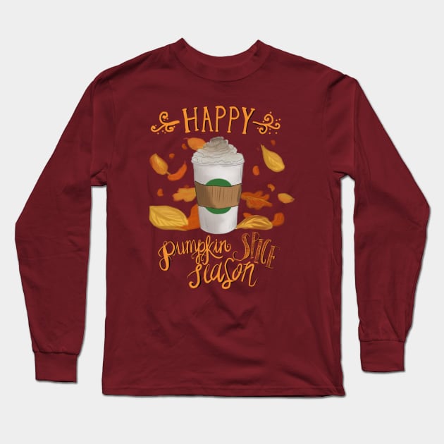 Happy Pumpkin Spice Season Long Sleeve T-Shirt by BeverlyHoltzem